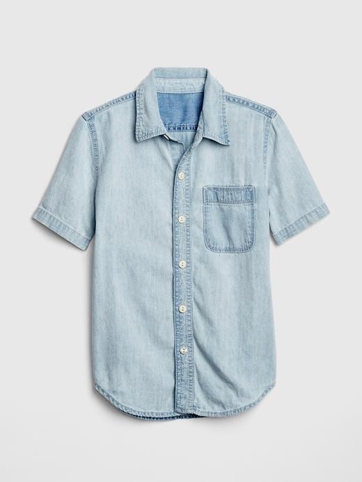 gap short sleeve denim shirt