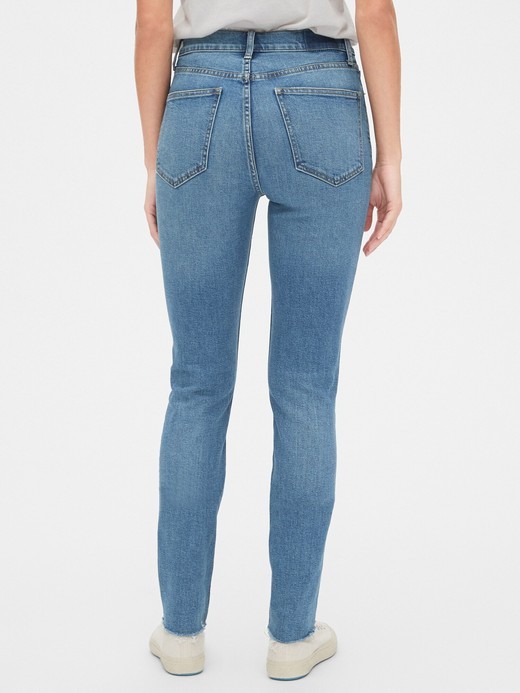 gap high rise distressed cigarette jeans with secret smoothing pockets