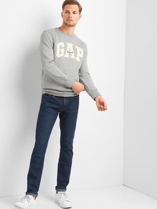 Gap logo fleece deals crewneck sweatshirt